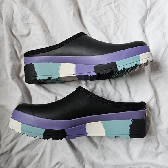 Hunter Shoes - Hunter Women's Play Stripe Clog Black Size UK 4/US 6